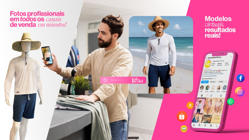 FotoModel cria imagens com IA que conectam emoções reais à sua marca.